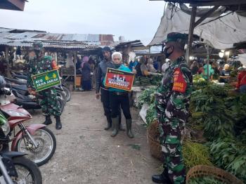 Anggota Koramil 01/ Wonosobo Dampingi Kegiatan Gakplin Prokes dan Pam Suntik Vaksin